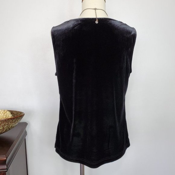 LUXE Velvet Look Drape Neck Dress Up or Down Career Top Size XS - Picture 4 of 6